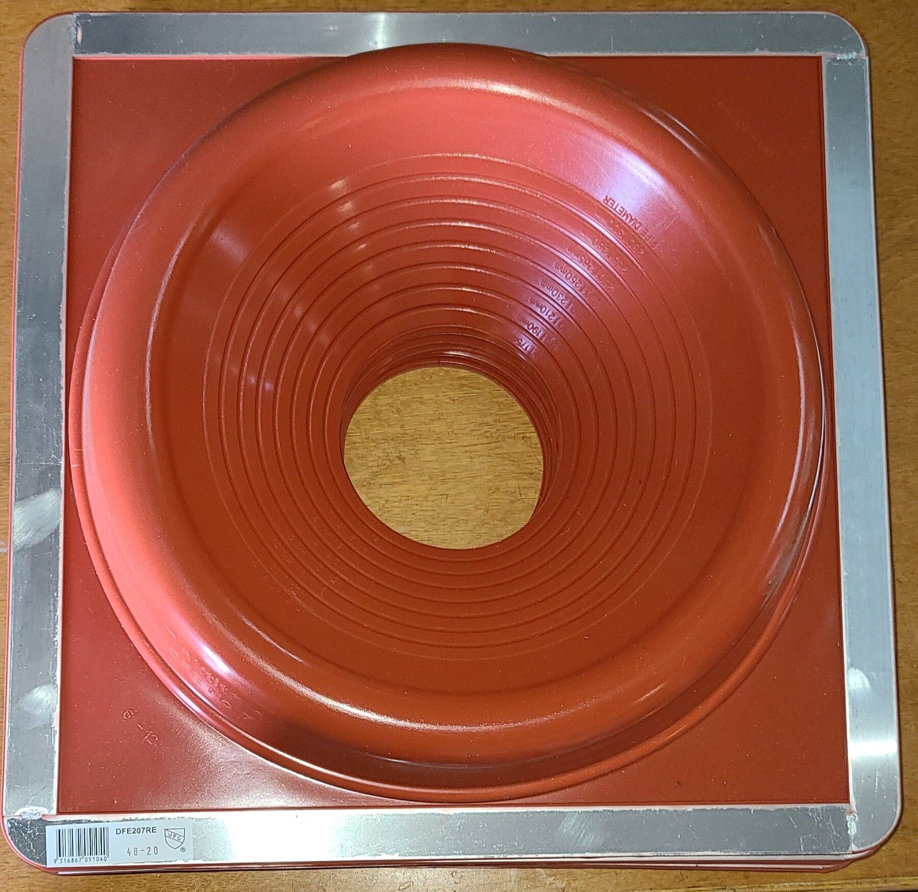 #7 High Temp Roof Boot for chimney exhausts on a metal or flat roof.