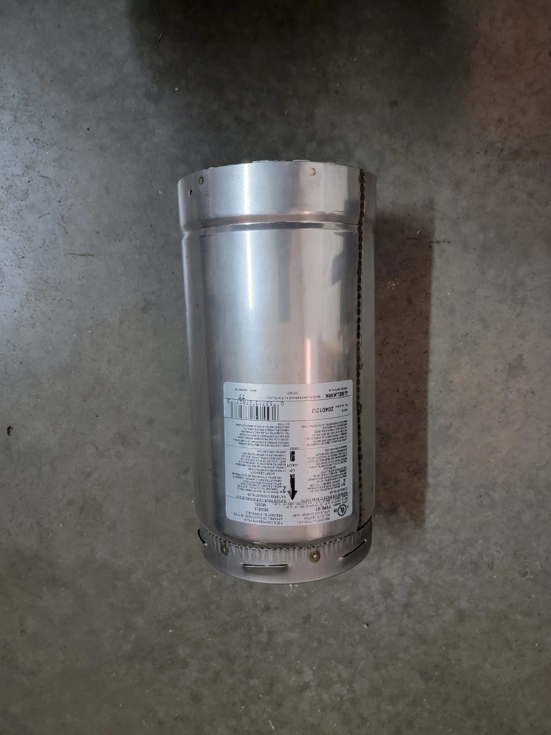 4" Insulated Chimney Pipe 1FT