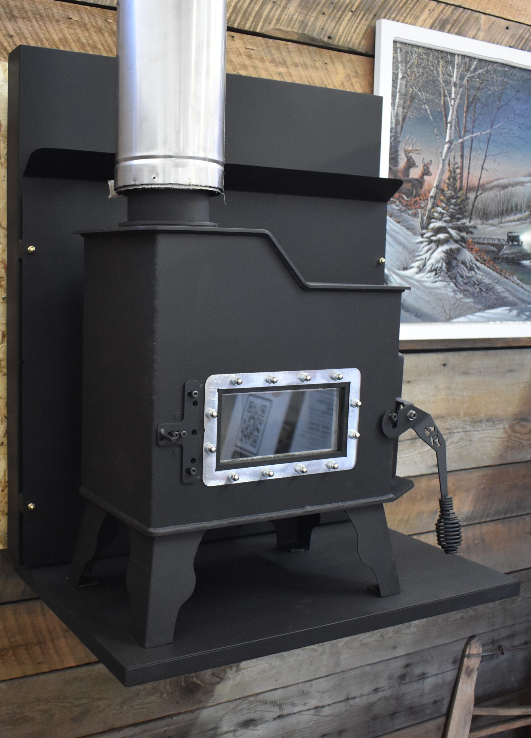 Caboose tiny wood stove wall mount bracket
