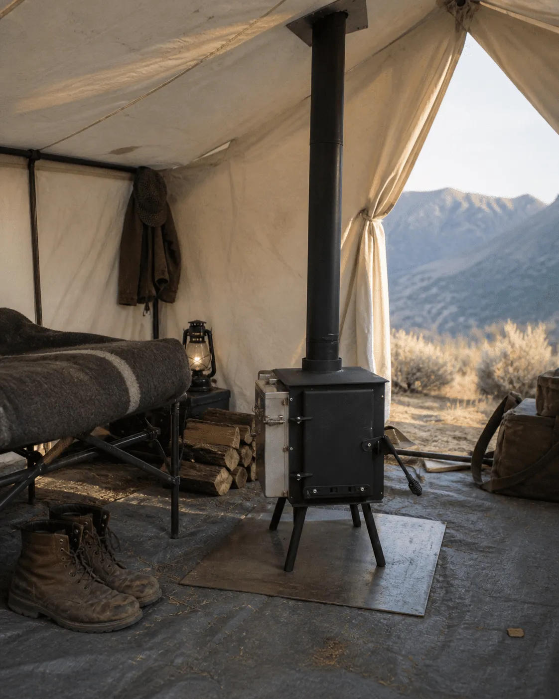 wall tent stove