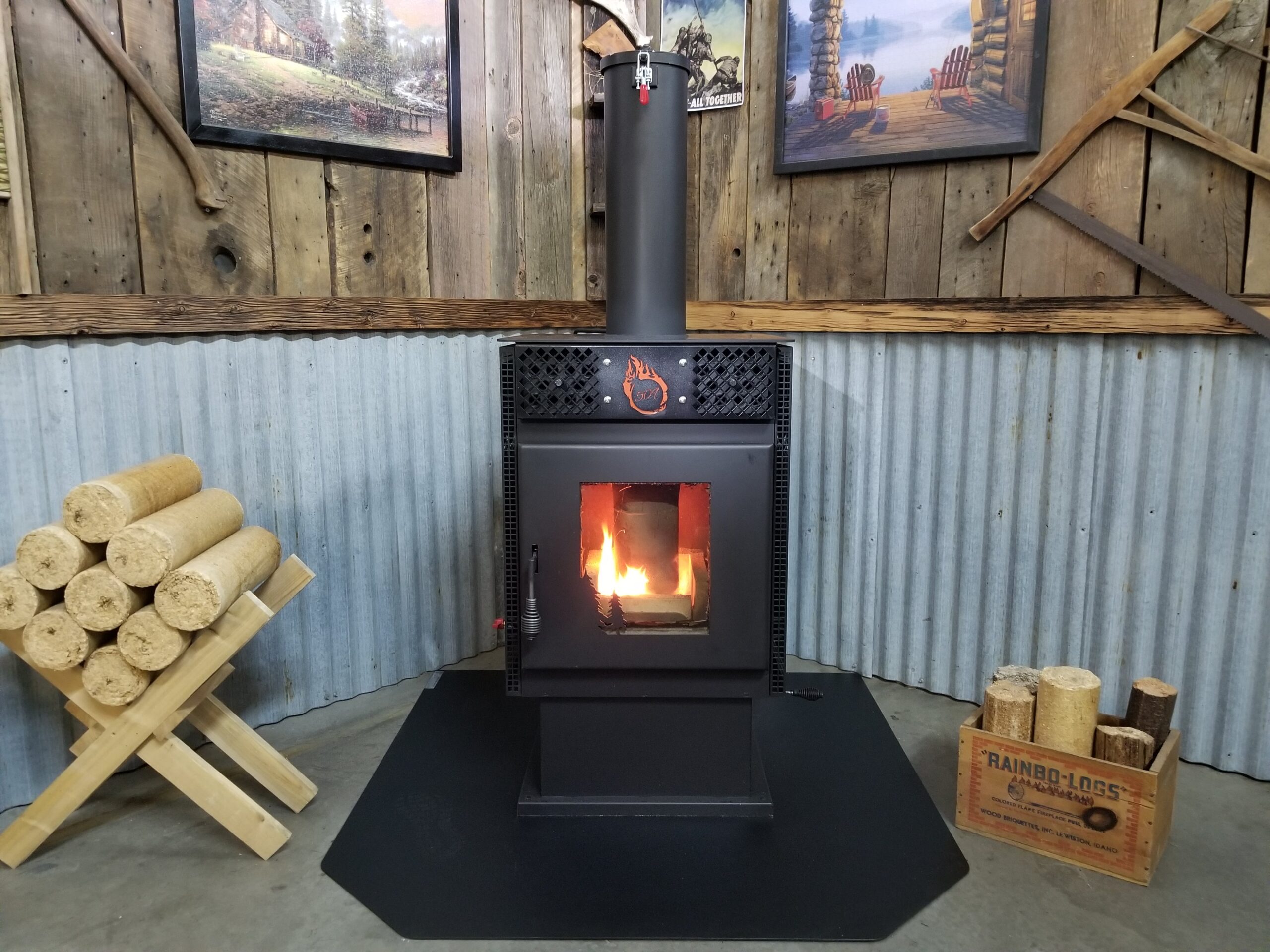 New Invention! The Patented 509 Optimum Energy Log Stove!