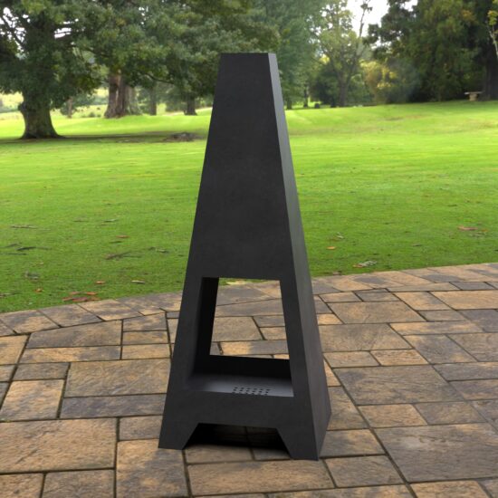 Pyramid Double Chiminea Fire Pit made of 12 ga. steel