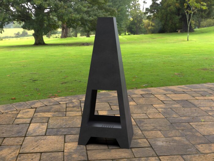 Pyramid Double Chiminea Fire Pit made of 12 ga. steel