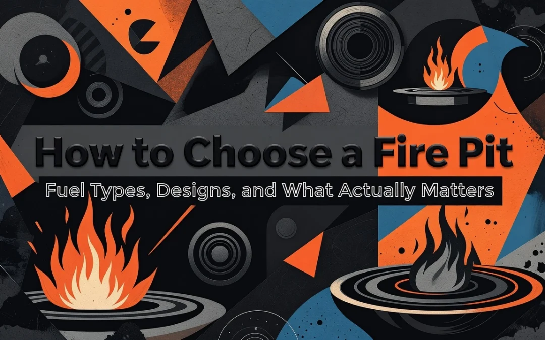 Professional header image for list-based article: How to Choose a Fire Pit: Fuel Types, Designs, and What A...