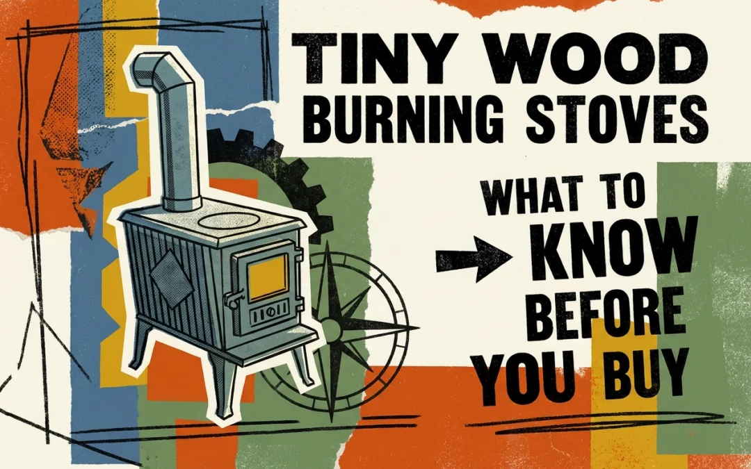 Professional header image for list-based article: Tiny Wood Burning Stoves: What to Know Before You Buy