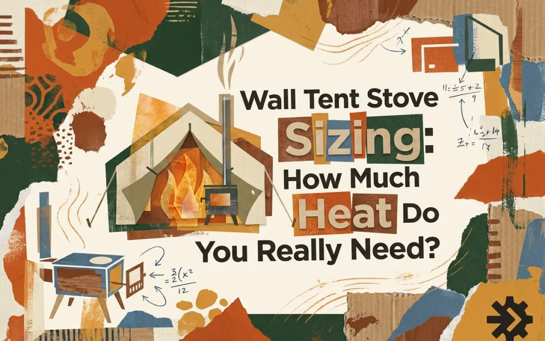 Professional header image for educational tutorial: Wall Tent Stove Sizing: How Much Heat Do You Really Need?